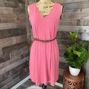 Loft V-neck and back dress with pockets